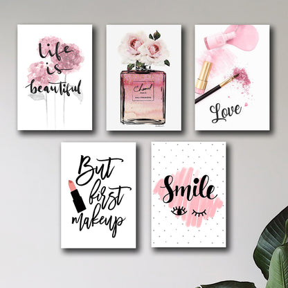 Set of 5 Makeup-Themed Wall Art Frames
