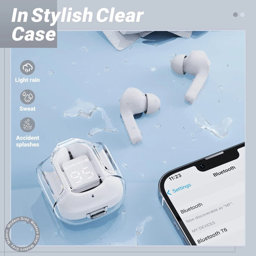 T6 Crystal Wireless Earbuds 🎧 | ENC Noise Cancelling | Bluetooth 5.0